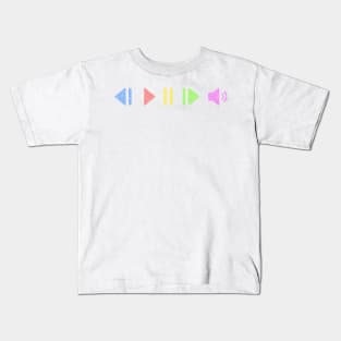 Pastel Music Controls Kids T-Shirt